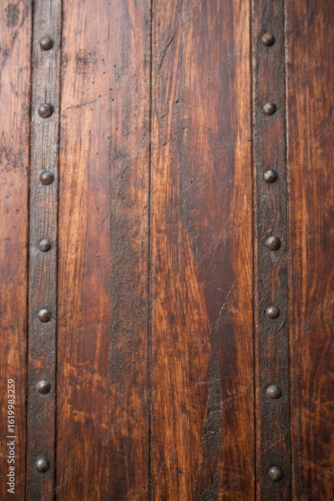 Poster background texture of a wooden panel with a rustic and vintage design, showing the grain and pattern