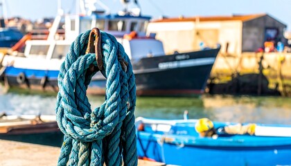 Tied up fishing boats in harbor
