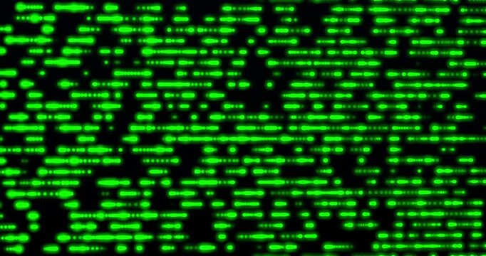 Green trails flashing in a digital screen. Loop