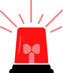 Emergency siren red flashlight icon. Modern police, ambulance alarm siren vector silhouette symbol web graphic design. Warning light sign isolated on transparent background. Vector illustration.