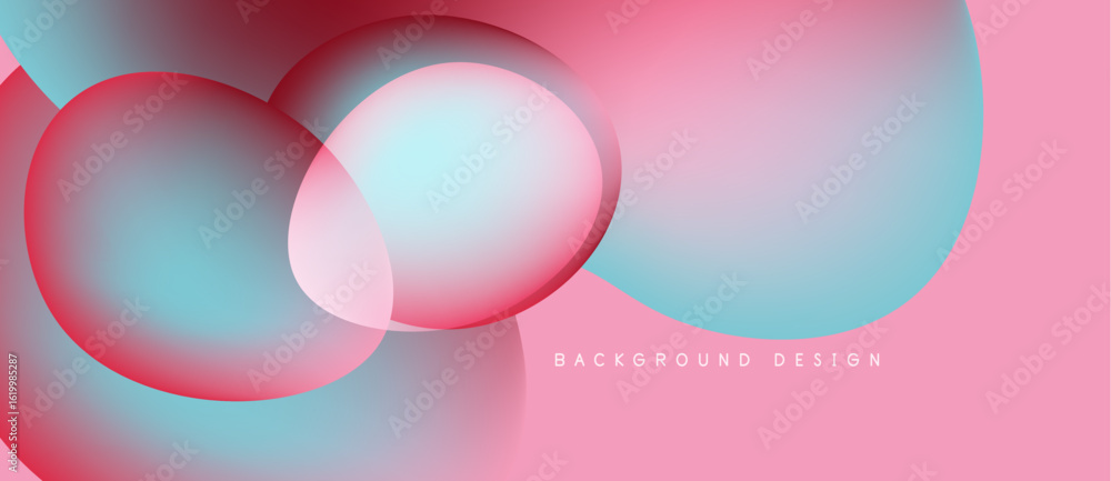 Aufkleber abstract pink, blue gradients form overlapping circles. modern design, smooth transitions create dyn