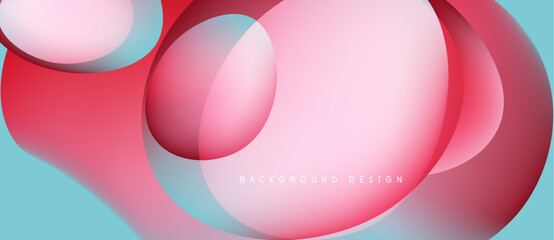 Abstract flowing shapes, pinks, reds, light blue. Modern design, smooth gradients create dynamic visual effect. Background texture.
