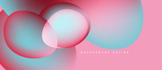 Abstract pink, blue gradients form overlapping circles. Modern design, smooth transitions create dynamic visual effect. Background text reads background design.