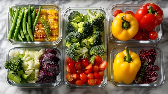 Healthy meal prep containers for weekly planning