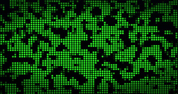 Green points moving down in the screen. Loop