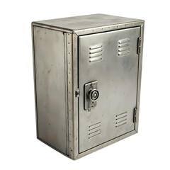 Fototapeta premium Vintage Metal Locker Cabinet Industrial Design Element for Interior Decor on transparent background