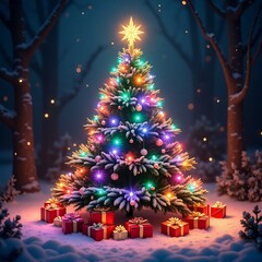 christmas tree and gifts