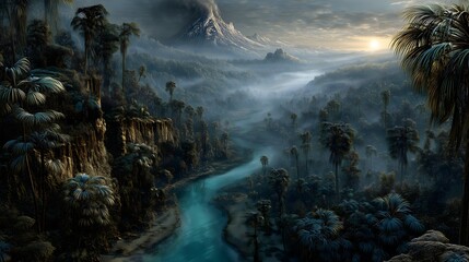 Turquoise valleys nature’s aerial serenity