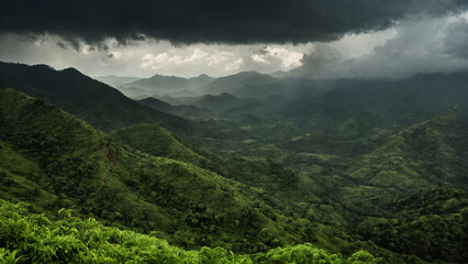 Fototapeta premium Misty Green Mountain Range