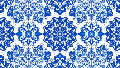 Stunning Blue and White Floral Tile Design mexican pattern