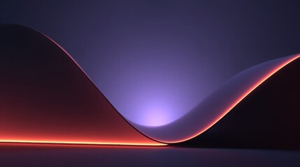 Glowing colors abstract wave flows dramatically across dark background
