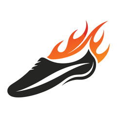 Abstract Running Shoe with Flames Design for Athletic Brands