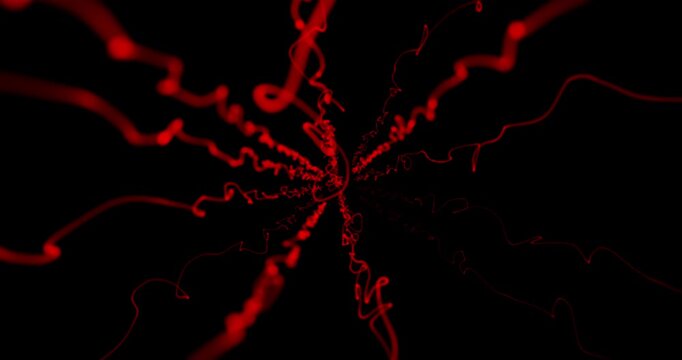 Red fluctuous trails moving