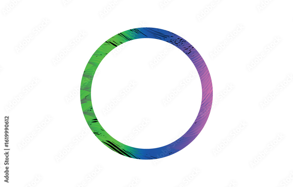 Poster round frame made of colorful circles. colorful gradient abstract circle with texture on transparent 