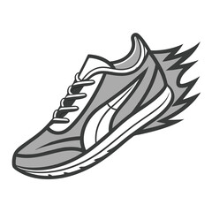 Fast Running Shoe Illustration Speed Motion Graphic Design