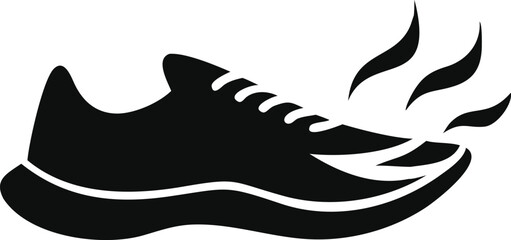Fast Running Shoe Icon Black Silhouette Speed Sneaker