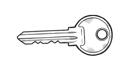 Key illustration in black and white sketch style  