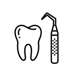 Dental instrument and tooth icon