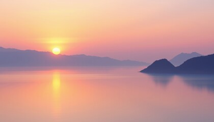 Fototapeta premium a pastel sunrise gradient background a sunrise inspired gradient fading from coral to pale gold, with faint bokeh highlights, used in sunrise themed poster layouts.
