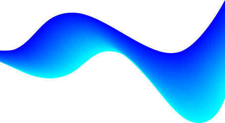 Blue gradient wave on white background abstract