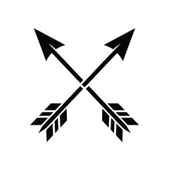 Two crossed black arrows symbol