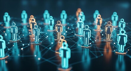 Abstract Network of People Connecting and Communicating in a Digital World