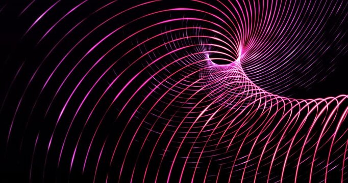 Purple fractal lines moving in the space. Loop