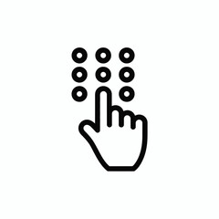 Hand pressing buttons on a keypad icon