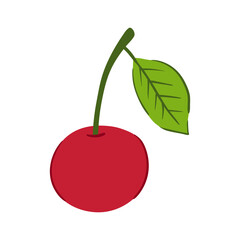 Cherry in hand drawn style. Vector illustration isolated on white background