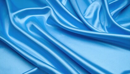 Close Up Of Light Blue Satin Fabric