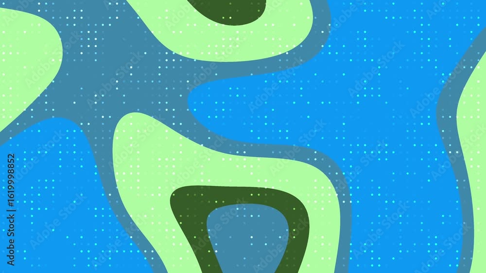Poster abstracts liquid blink dot_ organic shapes and dots flow in a mesmerizing abstract dance, creating a