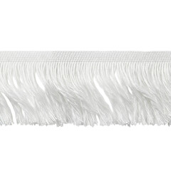 Obraz premium Meticulously arranged white chainette fringe of delicate, tightly looped threads, clean-cut edge, on transparent shadowless background, ultra-realistic product quality showcase