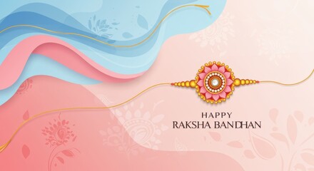 Celebrate sibling bond with elegant Raksha Bandhan design featuring decorative rakhi
