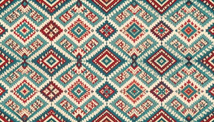 Vibrant Geometric Ethnic Textile Pattern mexican pattern