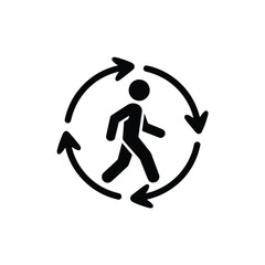 Person in a circular arrow loop icon