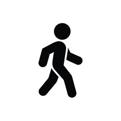 Simple black silhouette of a person walking
