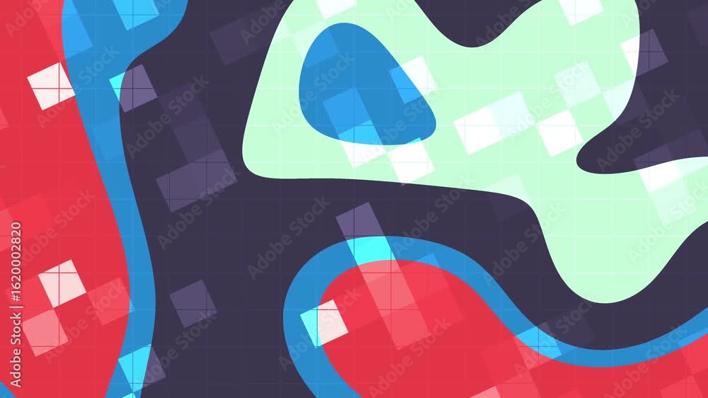 Poster abstracts liquid blink square_ colorful abstract animation featuring shapes and patterns that move d