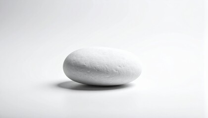 Single White Stone On Plain White Background