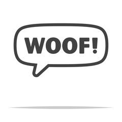 Woof text speech bubble icon transparent vector isolated
