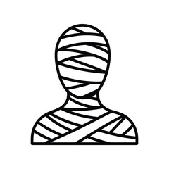 Stylized mummy icon with bandages