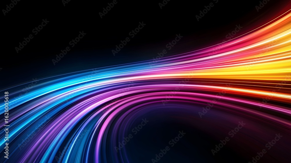 Aufkleber the image displays vibrant, sweeping lines of color transitioning from blue and violet at the bottom