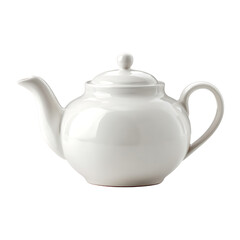 Obraz premium A white ceramic teapot with a lid and handle perfect for tea time