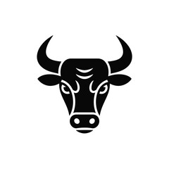 Stylized black bull head silhouette with horns