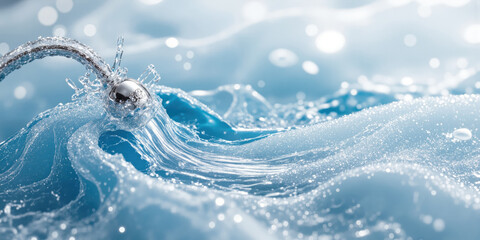 Frosted Silver & Icy Blue Cascade - A frosty gradient of silver cascading into icy blue, ideal for holiday marketing