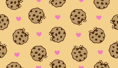 Cute cookies pattern background vector design