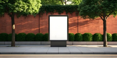 Modern minimalist digital billboard stands on sidewalk image