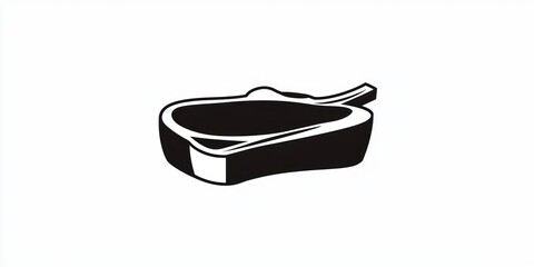 Bold graphic steak symbol icon isolated on white background