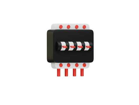 mcb switch icon 3d illustration render