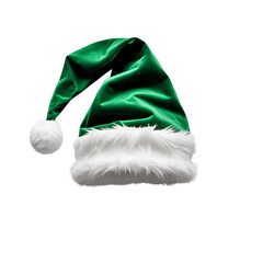 Green hat for Christmas isolated on transparent or white background, png