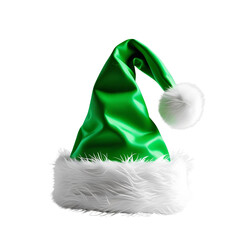 Green Santa hat isolated on transparent or white background, png